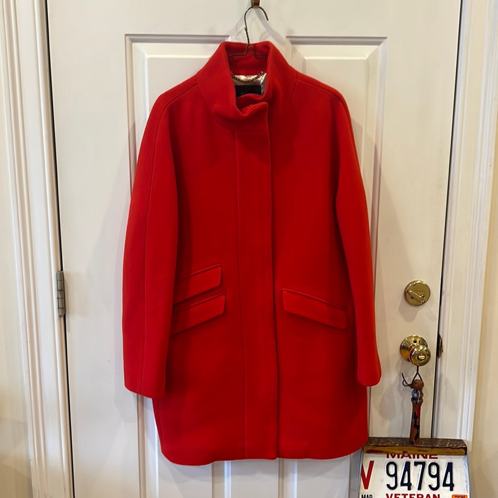 J. CREW | Stadium Cloth Cocoon Coat in Red